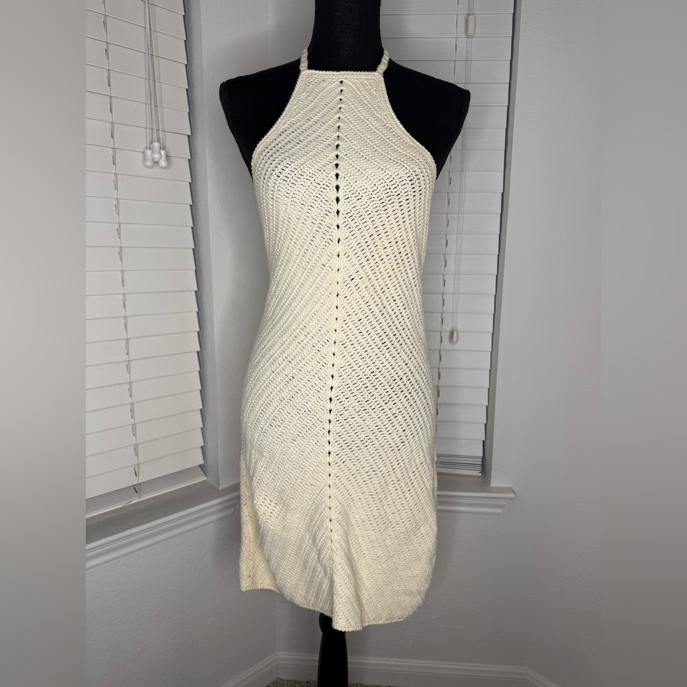 Elegant Cream Knit Dress